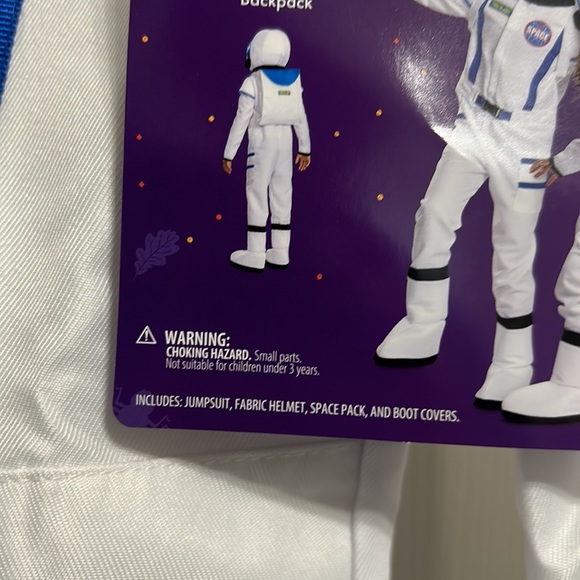 Astronaut halloween costume. Size S 4-6. Jumpsuit white blue - Picture 7 of 9